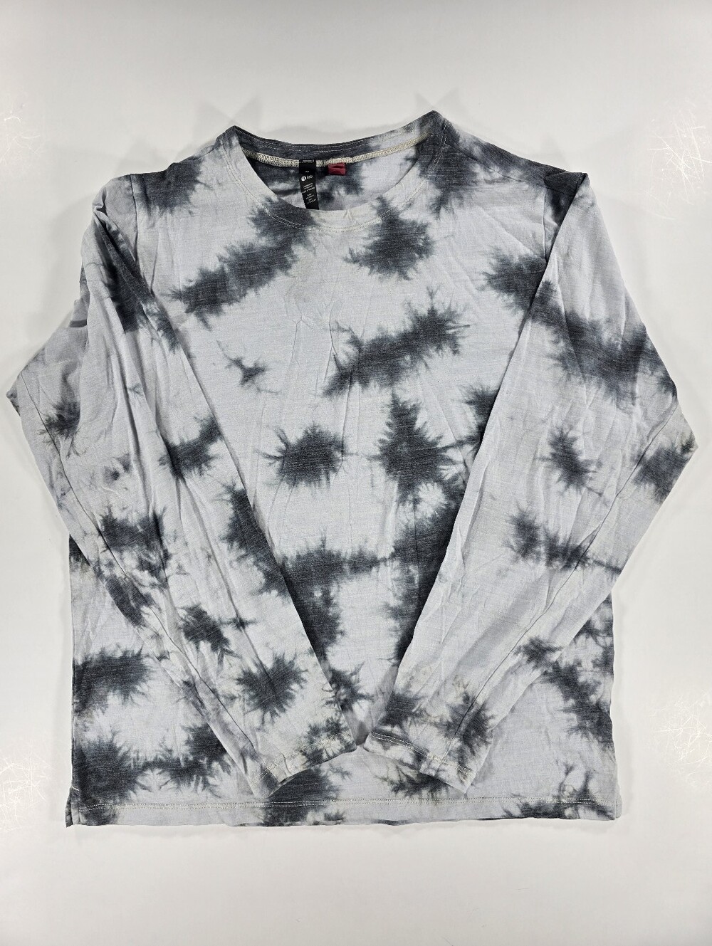 Lululemon Lab Merino Wool Blend Tie Dye Long Sleeve Shirt Gray White Medium Base